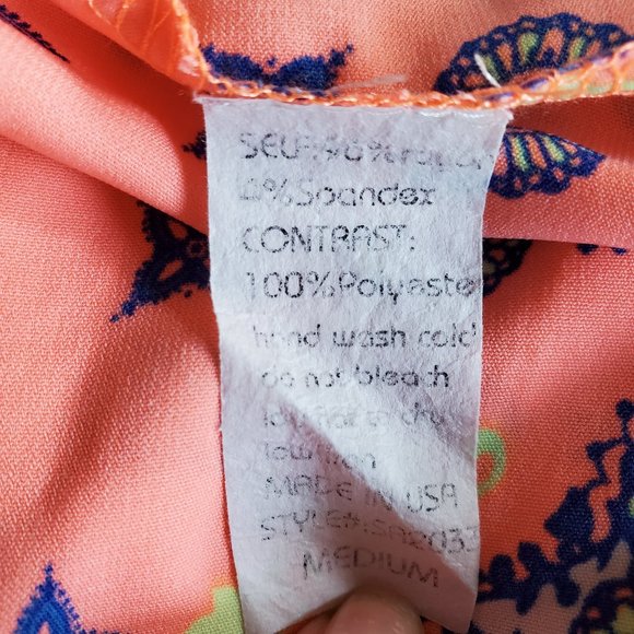 Style Angel Blue & Coral Spring Tank Dress Size M - Picture 3 of 4